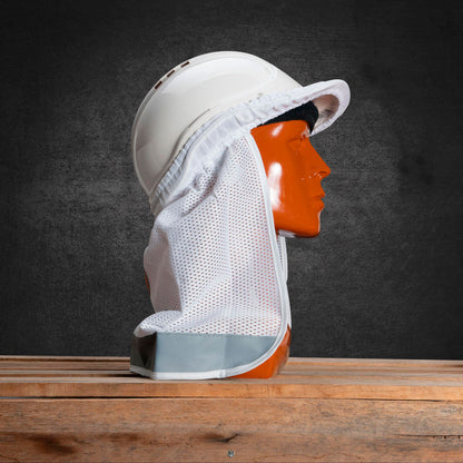 Elastic Hard Hat Flap - White